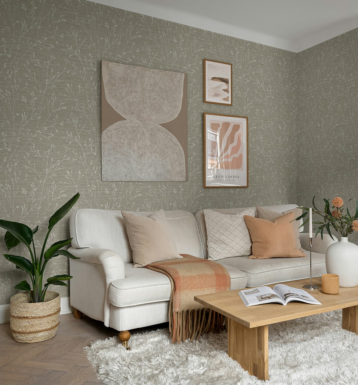 Withington Branch Mouse by Fibers and Threads Botanical Branch Wallpaper – Seabrook Designs TH90307