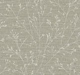 Withington Branch wallpaper in Mouse colorway with delicate botanical branches on a textured ground
