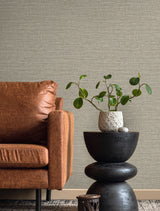 Wilslow Weave Storm Cloud by Fibers and Threads Faux Linen Texture Vinyl Wallpaper – Seabrook Designs TH90407
