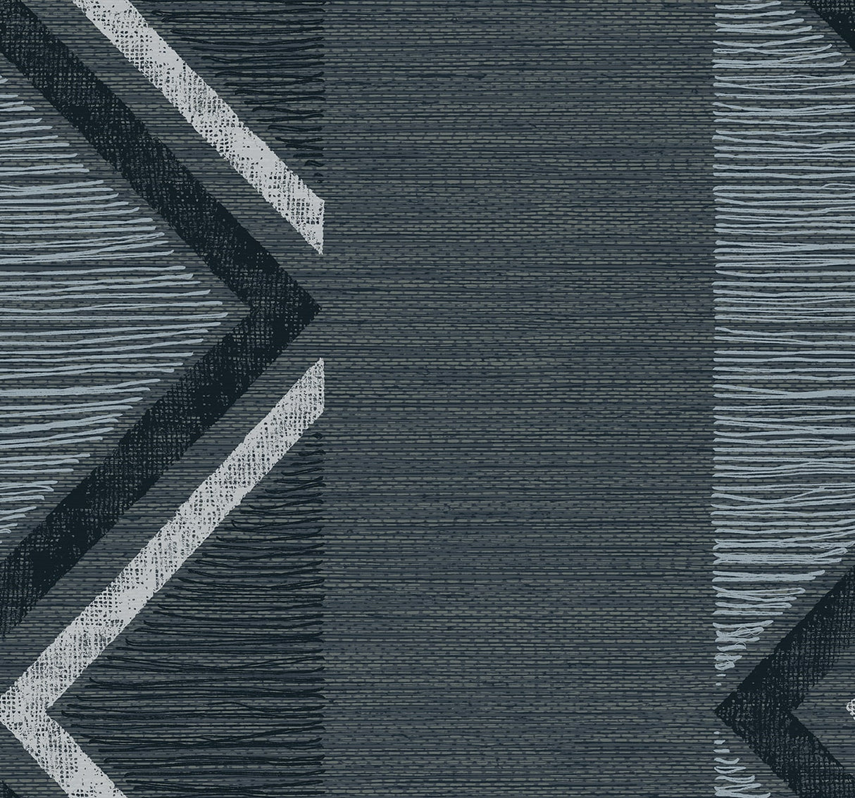 Beswick Chevron wallpaper in blue (Derya) chevron stripe pattern