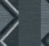 Beswick Chevron wallpaper in blue (Derya) chevron stripe pattern