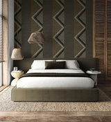 Beswick Chevron Roasted Coffee by Fibers and Threads Wallpaper – Seabrook Designs TH91506