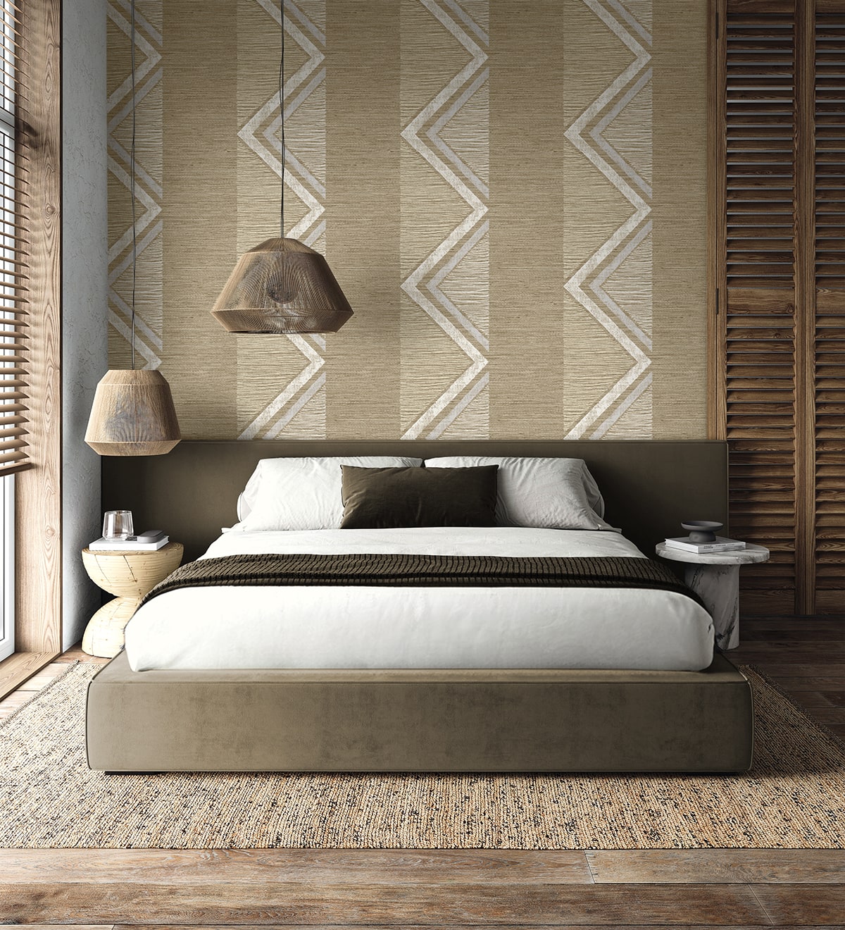Beswick Chevron Northern Cliff by Fibers and Threads Chevron Wallpaper – Seabrook Designs TH91507
