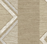 Beswick Chevron wallpaper pattern in warm beige and off-white, matte finish