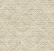 Cappuccino beige diamond geometric wallpaper with a woven texture look