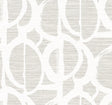 Abstract loop wallpaper pattern in dove grey with a matte finish.