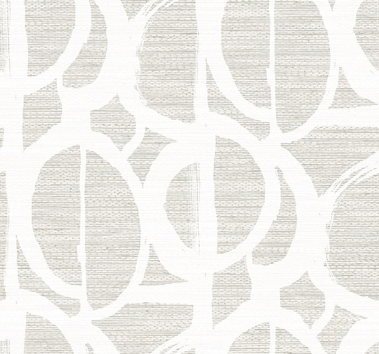 Abstract loop wallpaper pattern in dove grey with a matte finish.