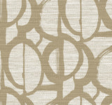 Pendelton abstract wallpaper in Oro with a matte, woven-look texture and oversized looping geometric pattern.