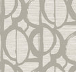 Pendelton Mist abstract wallpaper in soft gray with oversized looping shapes over a woven-texture ground
