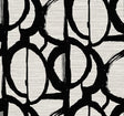 Black abstract loop pattern wallpaper on a light textured background (Pendelton TH91710).