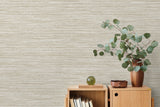 Hollinwood Weave Sand by Fibers and Threads Faux Grasscloth Wallpaper – Seabrook Designs TH91807