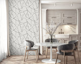 Davenport Sketch Black Ice by Fibers and Threads Abstract Line Vinyl Wallpaper – Seabrook Designs TH91900