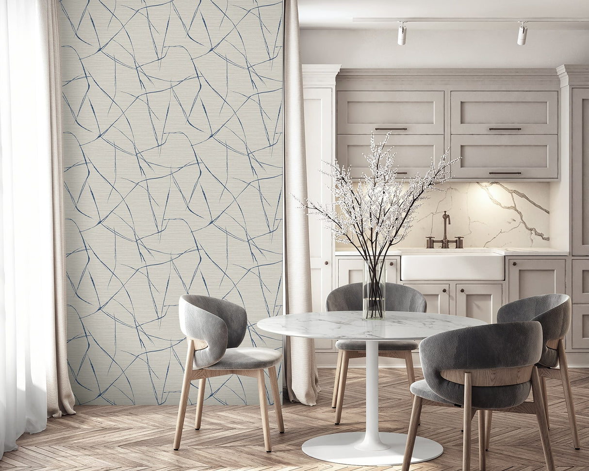 Davenport Sketch Seagull by Fibers and Threads Abstract Vinyl Wallpaper – Seabrook Designs TH91902