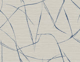 Davenport Sketch wallpaper in Seagull with abstract blue linework on a light textured ground