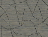 Davenport Sketch wallpaper in burlap brown with abstract sketch lines and woven texture