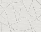 Off-white matte vinyl wallpaper with an abstract sketch line pattern in soft gray
