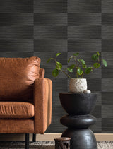 Moston Cinder by Fibers and Threads Striped Vinyl Wallpaper – Seabrook Designs TH92000