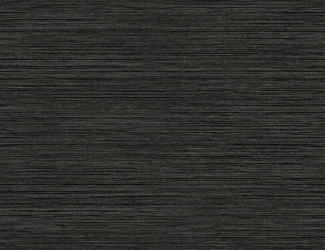 Newton Sisal wallpaper in Pepper, a dark faux grasscloth texture.