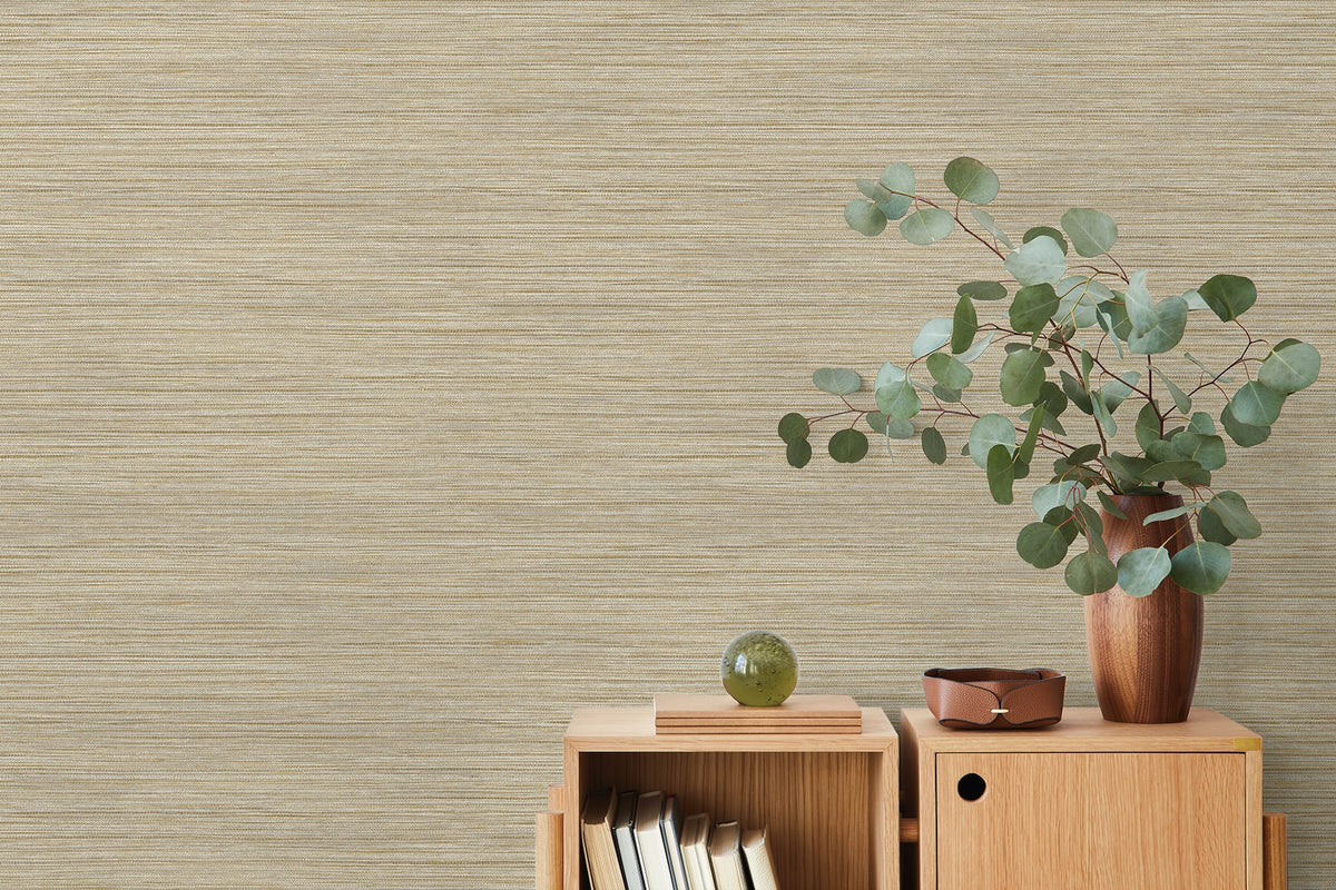Newton Sisal Sand by Fibers and Threads Faux Grasscloth Wallpaper – Seabrook Designs TH92115 -Sample