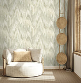 Bowdon Watercolor Stringcloth Reed by Fibers and Threads Abstract Wallpaper – Seabrook Designs TH92404