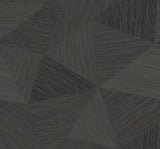 Middleton charcoal geometric vinyl wallpaper with linear faceted shapes