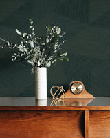Middleton Jade by Fibers and Threads Geometric Vinyl Wallpaper – Seabrook Designs TH92504