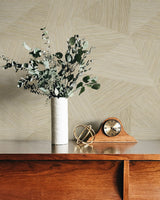 Middleton Oat by Fibers and Threads Geometric Vinyl Wallpaper – Seabrook Designs TH92507