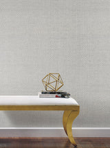 Cottage Basket Silver Metallic Wallpaper with Woven Basketweave Pattern - York TL1906
