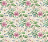 Midsummer Floral Pink Wallpaper with Botanical Handpainted Style - York TL1917