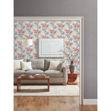 Handpainted Songbird Red & Blue Wallpaper with Animals Pattern, Contemporary Style - York TL1925