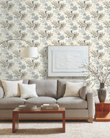 Handpainted Songbird Grey Wallpaper