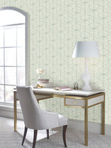 Fern Tile Green Wallpaper with Botanical Fern Tile Pattern, Prepasted Sure Strip, Modern Style - York TL1943