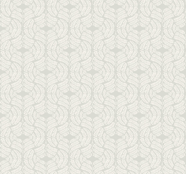 Fern Tile Light Grey Wallpaper with Botanical Fern Tile Motif - York TL1945