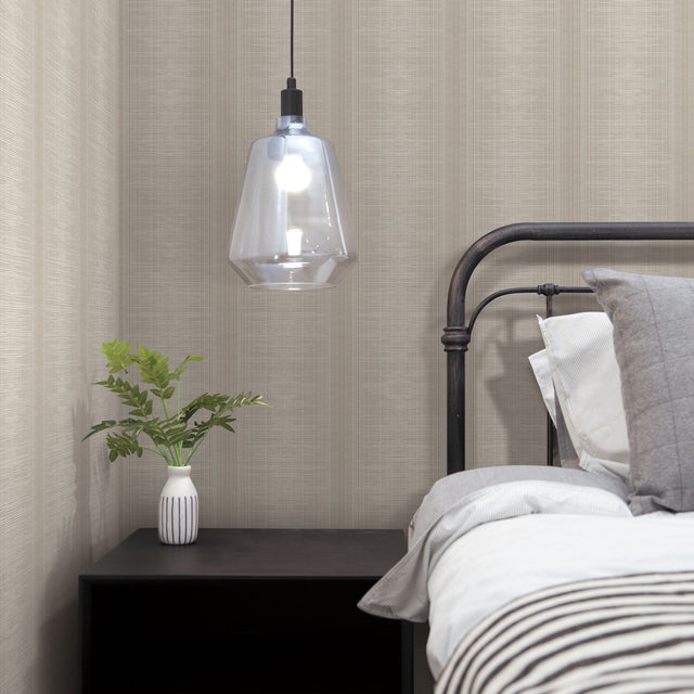 Silk Weave Stripe Light Brown Wallpaper with Subtle Ombre Striped Pattern - York TL1959