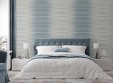Horizon Ombre Offshore by Even More Textures 27-in Matte Type II Ombre Stripe Vinyl Wallpaper – Seabrook Designs TS80602