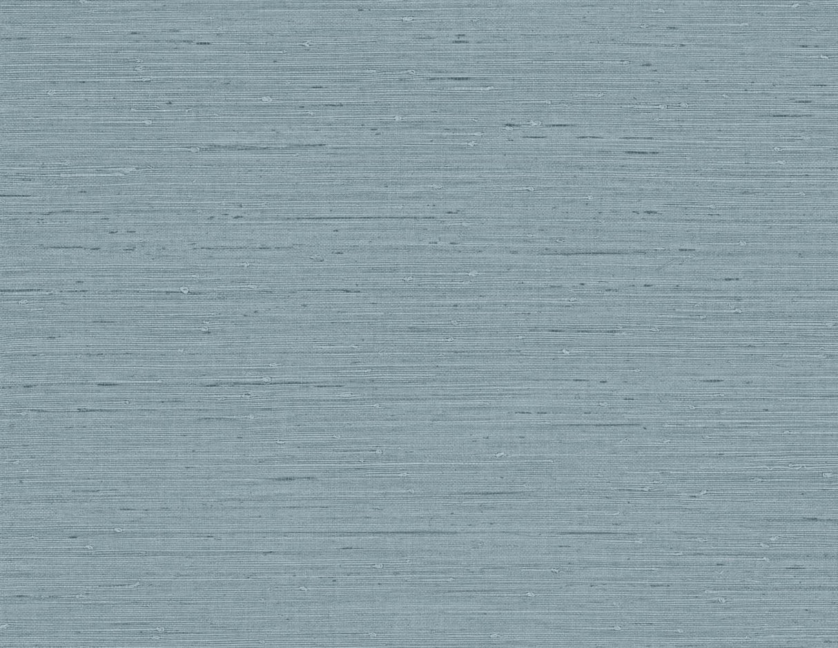 Blue coastal grasscloth-look textured vinyl wallpaper