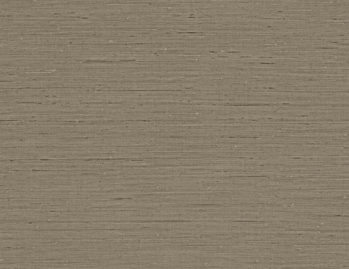 Seahaven Rushcloth wallpaper in Clove, a matte brown grasscloth-look textured vinyl.
