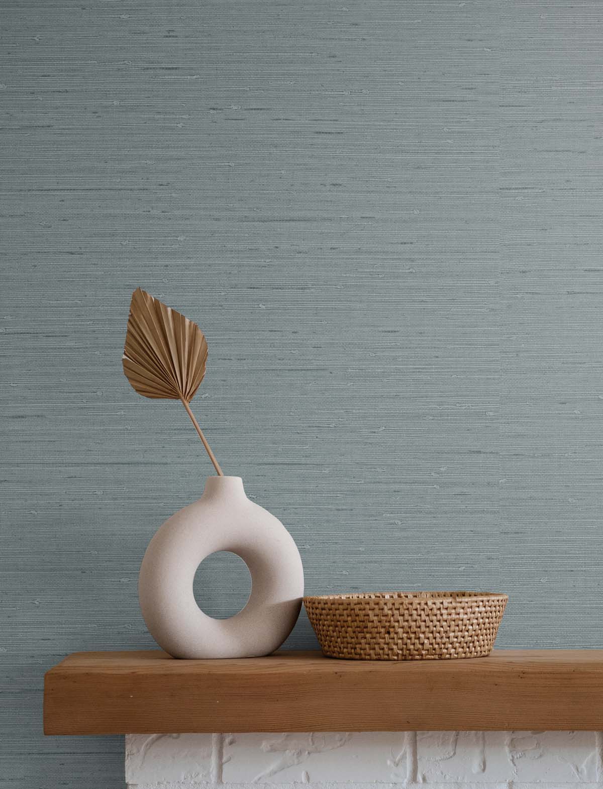 Seahaven Rushcloth Ethereal Blue by Even More Textures Textured Vinyl Wallpaper – Seabrook Designs TS80722