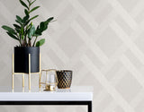 Linen Trellis Morning Fog by Even More Textures Trellis Vinyl Wallpaper – Seabrook Designs TS80805