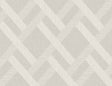 Seabrook Designs Linen Trellis wallpaper in Morning Fog, a soft grey trellis pattern with satin finish.