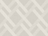 Seabrook Designs Linen Trellis wallpaper in Morning Fog, a soft grey trellis pattern with satin finish.