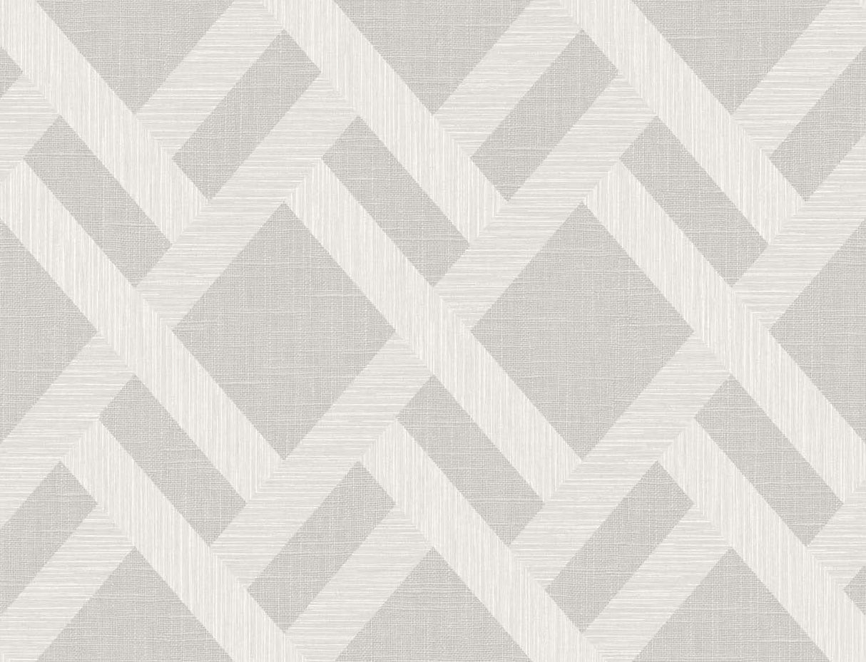 Grey pavestone trellis pattern vinyl wallpaper with satin finish
