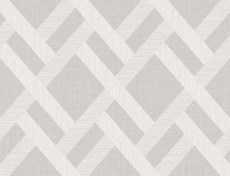 Grey pavestone trellis pattern vinyl wallpaper with satin finish