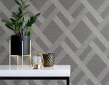 Linen Trellis Ash by Even More Textures Trellis Vinyl Wallpaper – Seabrook Designs TS80818