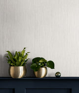 Vertical Stria Oyster & Metallic Silver by Even More Textures Textured Stria Wallpaper – Seabrook Designs TS80905