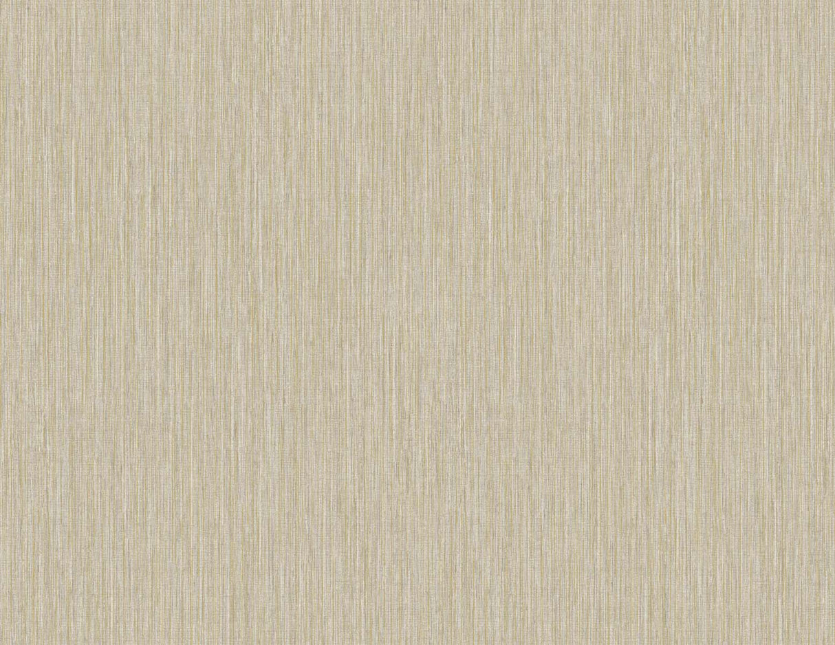 Vertical Stria wallpaper in sandstone with metallic gold vertical striations (Seabrook Designs TS80906)