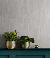 Vertical Stria Silver Birch by Seabrook Designs Metallic Stria Texture Wallpaper – Seabrook Designs TS80907