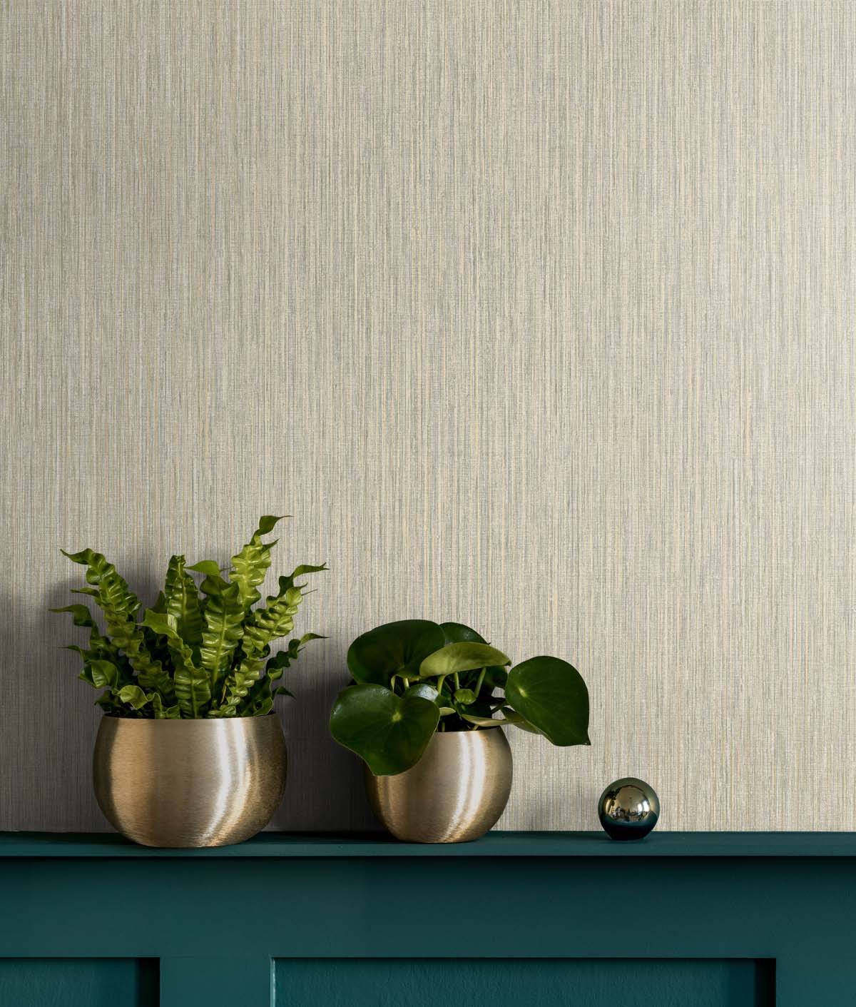 Vertical Stria Desert & Metallic Gold by Even More Textures Textured Vinyl Wallpaper – Seabrook Designs TS80925