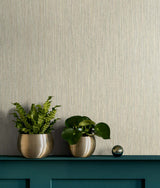 Vertical Stria Desert & Metallic Gold by Even More Textures Textured Vinyl Wallpaper – Seabrook Designs TS80925