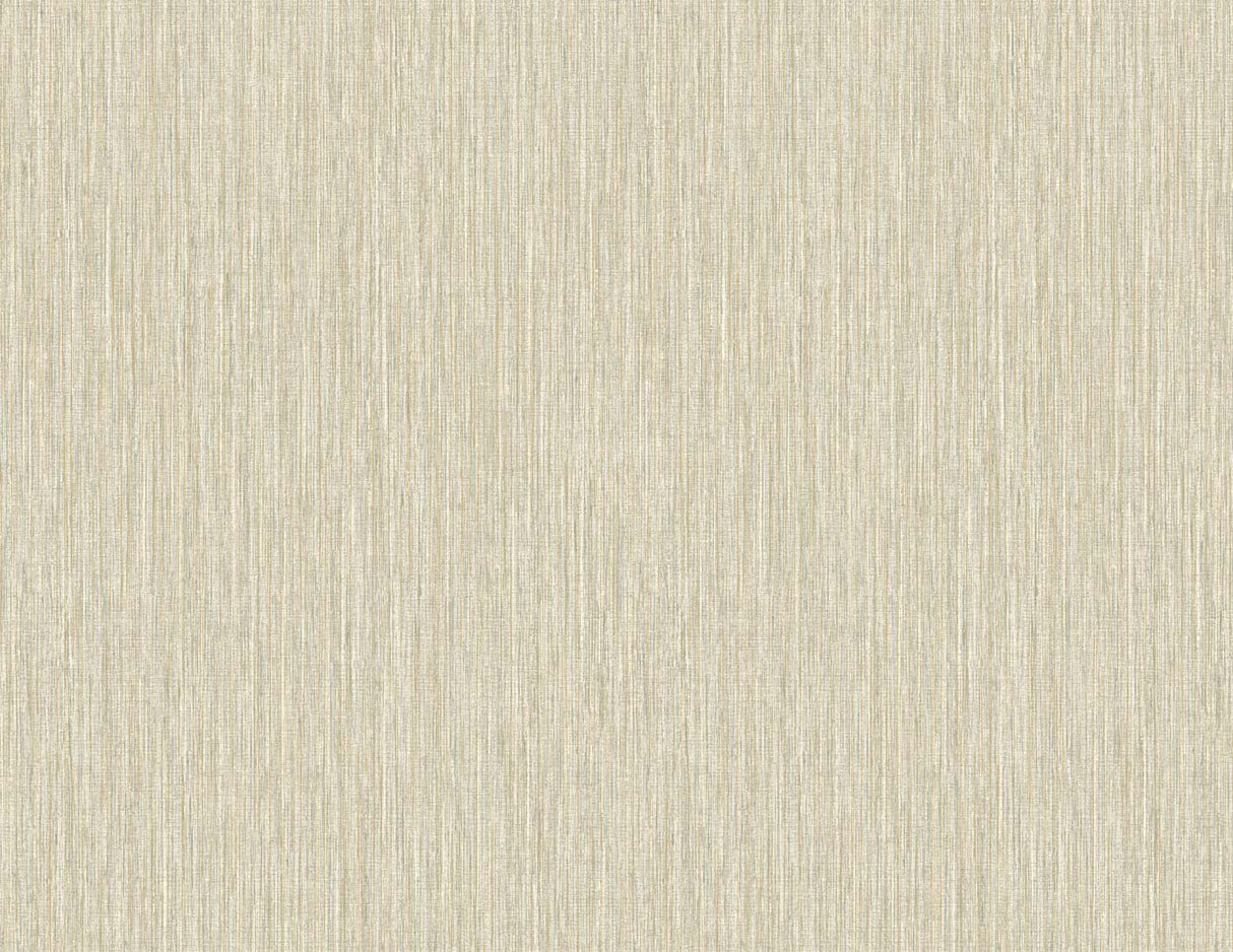 Vertical Stria wallpaper in desert beige with metallic gold striations